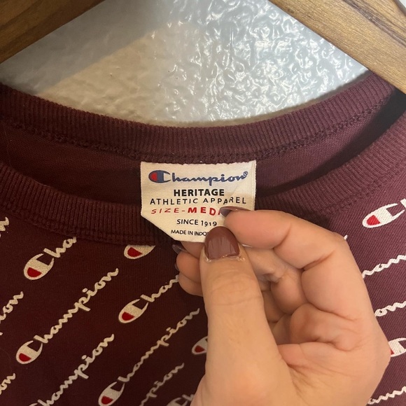 Maroon Champion Mens Retro T-shirt size Medium - Picture 11 of 14